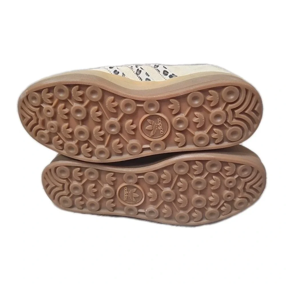 Adidas Gazelle Women Beige Leopard Print‎ Suede Low Top Sneakers Size 7